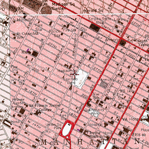 Topographic Map of General Worth Square, NY