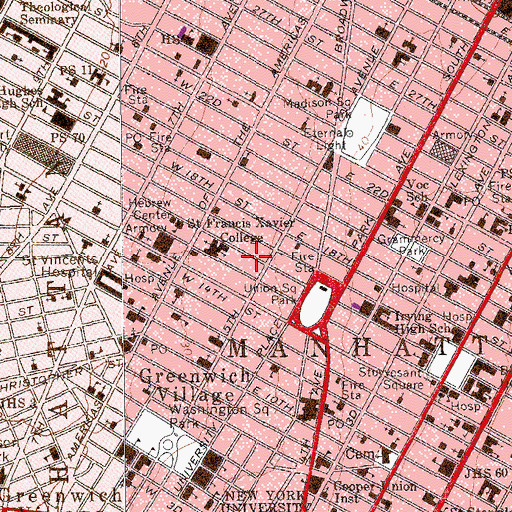 Topographic Map of Center for Jewish History, NY
