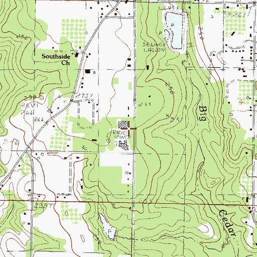 Topographic Map of Mississippi Gulf Coast Community College - George County Center, MS