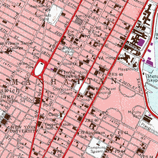 Topographic Map of David B Kriser Psychiatric Day Treatment Program, NY