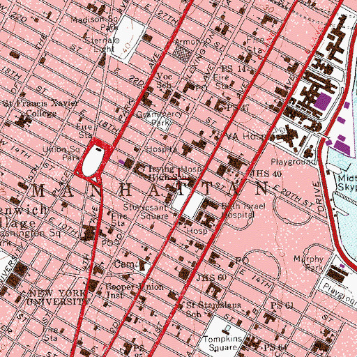 Topographic Map of Hazelden New York, NY