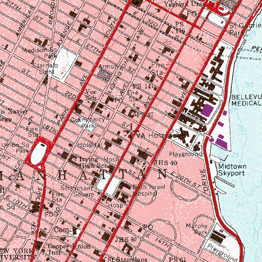 Topographic Map of Gramercy House, NY
