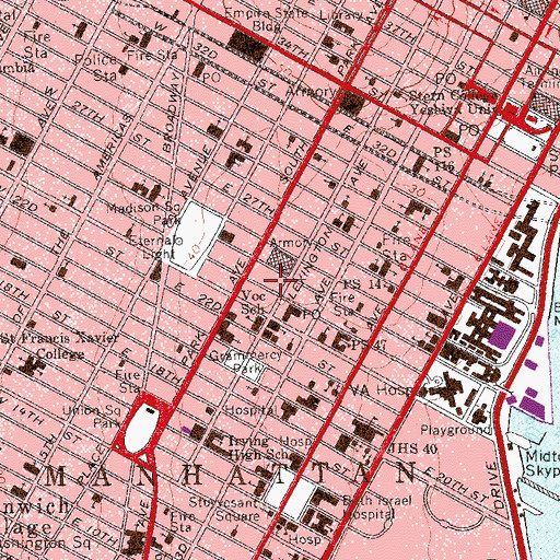 Topographic Map of Friends House In Rosehill, NY