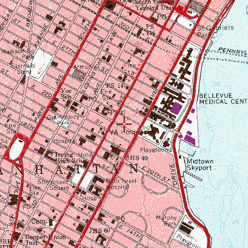 Topographic Map of East Midtown Plaza, NY