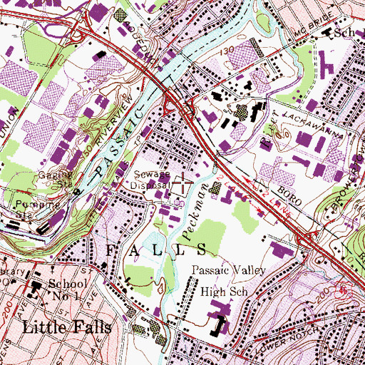 Topographic Map of West Paterson Sewage Treatment Plant, NJ