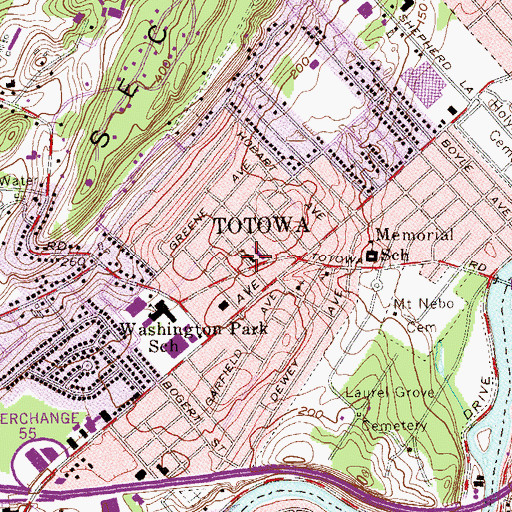 Topographic Map of Saint James School, NJ