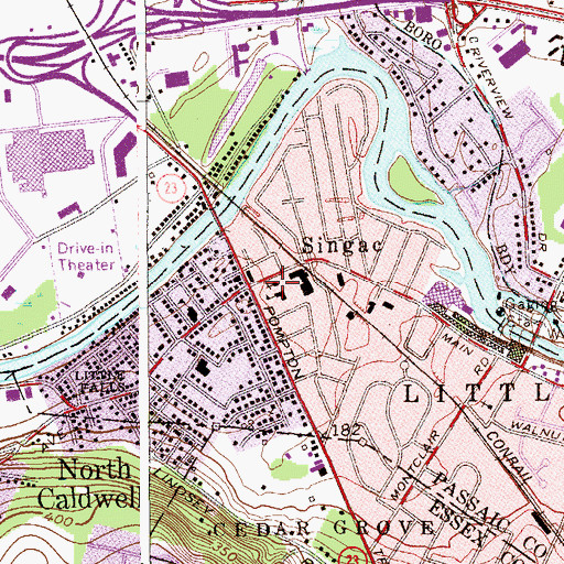 Topographic Map of Holy Angels Church, NJ