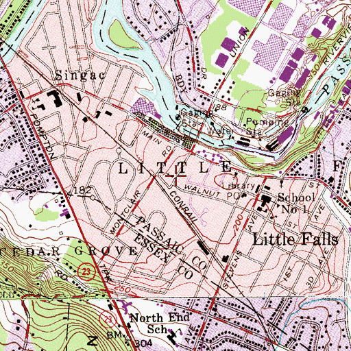 Topographic Map of Saint Agnes Church, NJ