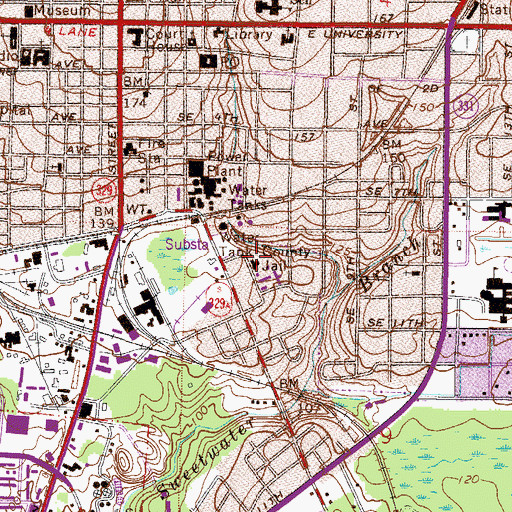 Topographic Map of Alachua County Fire Rescue Headquarters, FL
