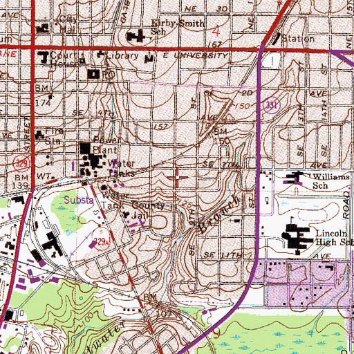 Topographic Map of Mount Olive AME Church, FL