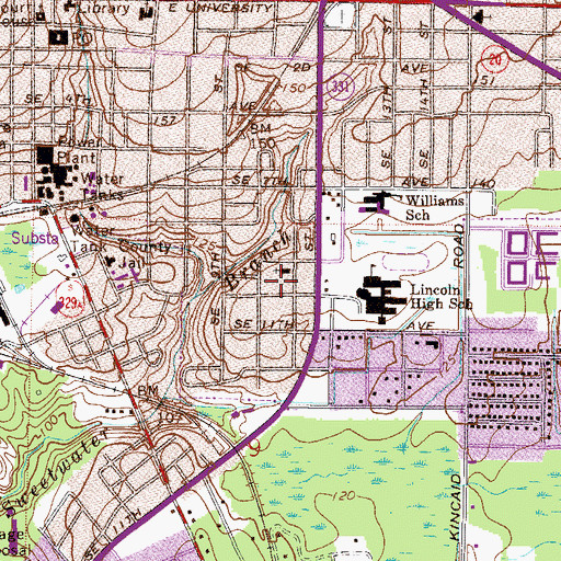 Topographic Map of Church of Christ, FL
