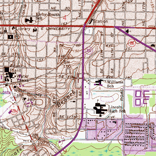 Topographic Map of Mount Moriah Baptist Church, FL