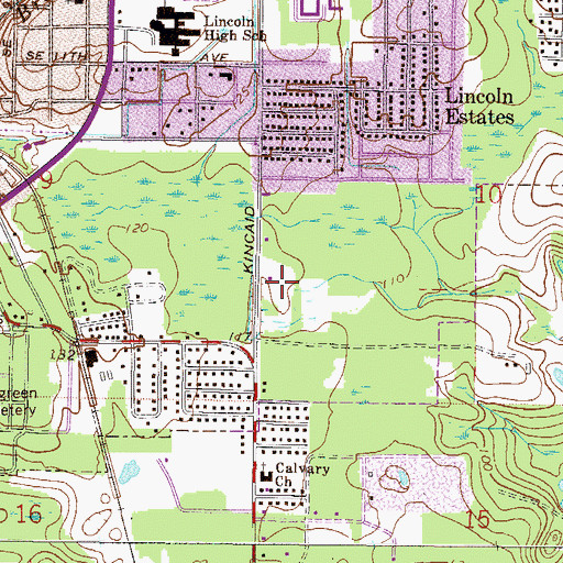 Topographic Map of T B McPherson Recreation Complex, FL