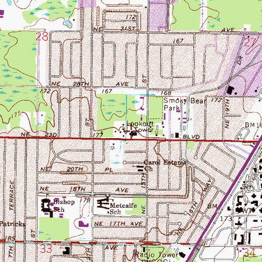 Topographic Map of Fire of God Ministries, FL