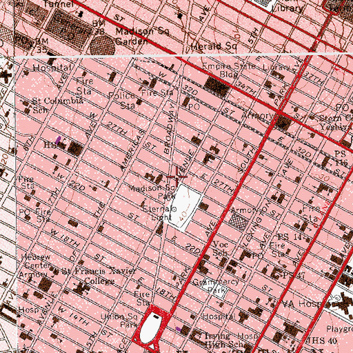 Topographic Map of Croisic Building, NY