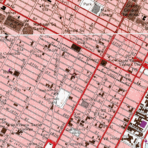 Topographic Map of Church of the Transfiguration, NY