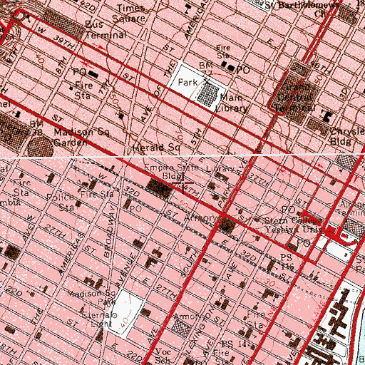 Topographic Map of Graduate School and University Center City University of New York, NY