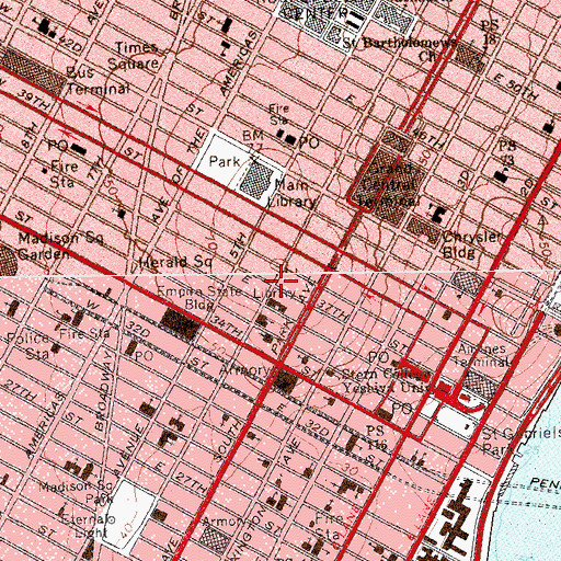 Topographic Map of Consulate General of Poland, NY