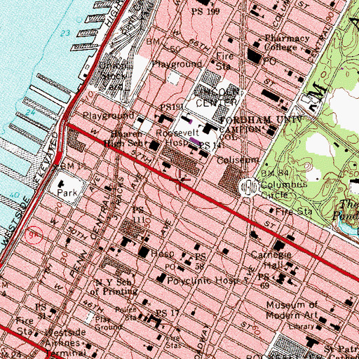 Topographic Map of Catholic Apostolic Church, NY