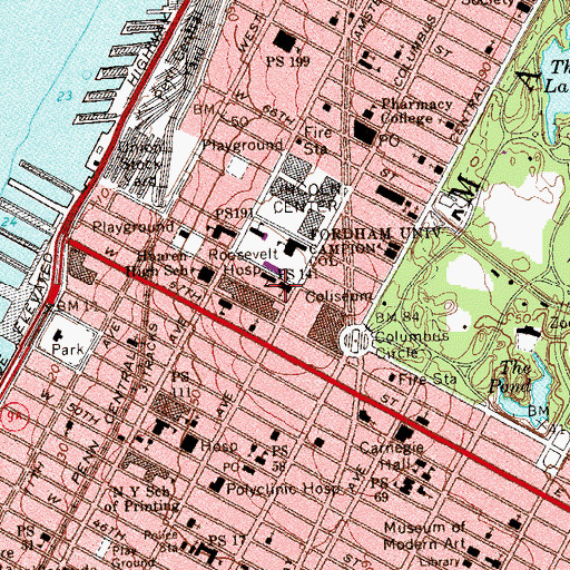 Topographic Map of Church of Saint Paul the Apostle, NY