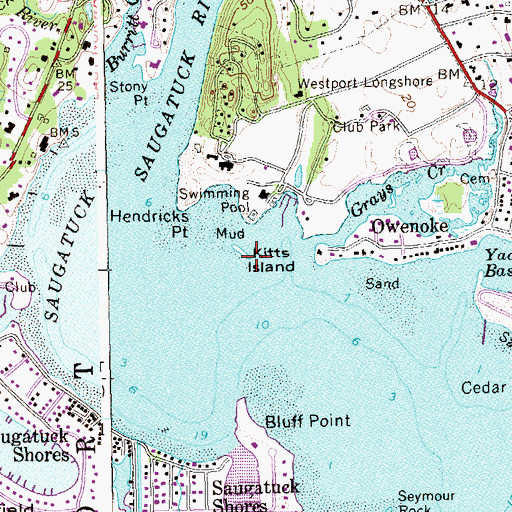 Topographic Map of Kitts Island, CT