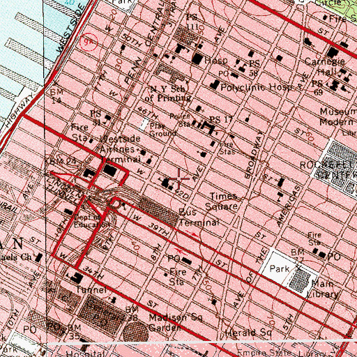Topographic Map of Holy Cross School, NY