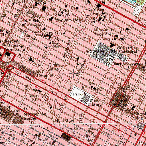 Topographic Map of Manhattan Church of the Nazarene, NY
