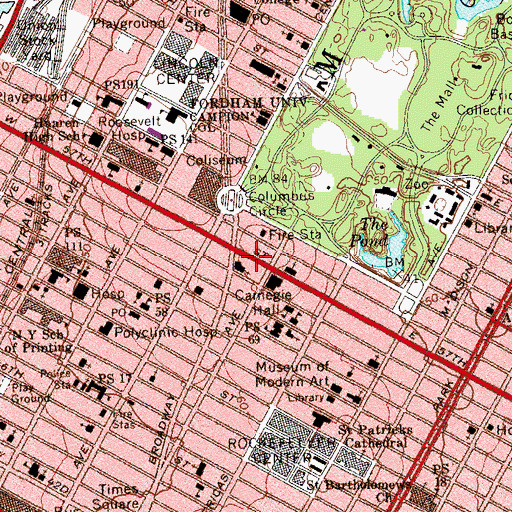 Topographic Map of Art Students League, NY