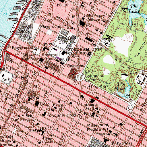 Topographic Map of Columbus Center, NY