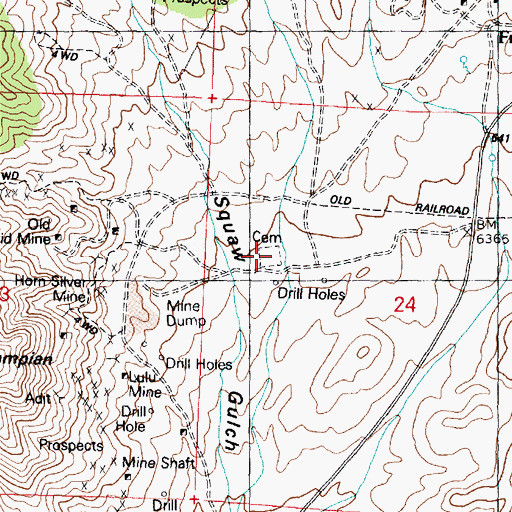 Topographic Map of Frisco Cemetery, UT