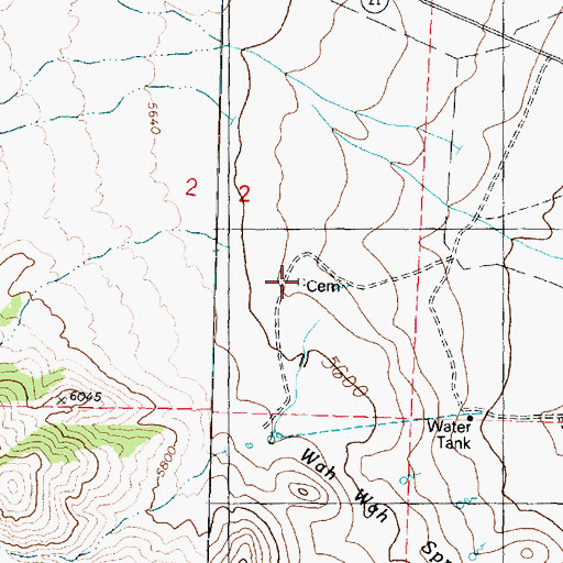 Topographic Map of Squire Family Cemetery, UT
