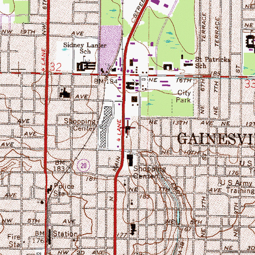 Topographic Map of Salvation Army, FL