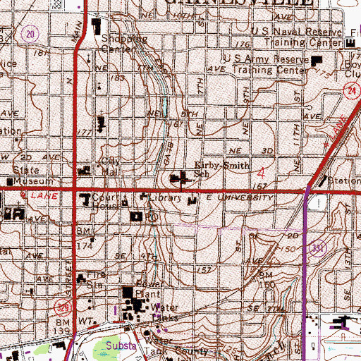 Topographic Map of Alachua County Schools Administration Building, FL