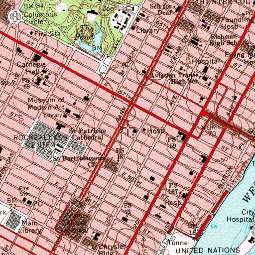 Topographic Map of Fifty-fifth Plaza, NY