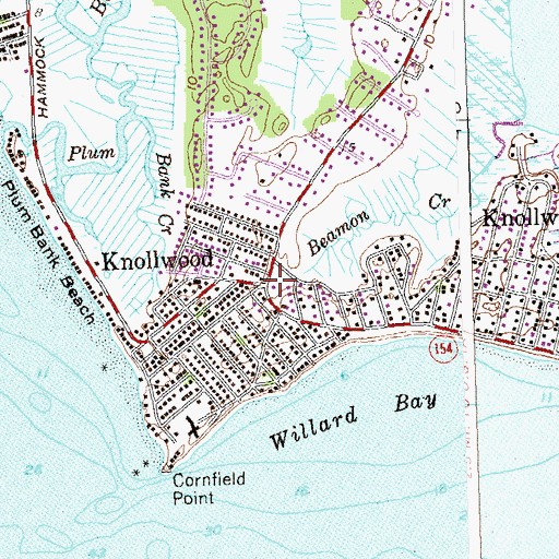 Topographic Map of Knollwood, CT