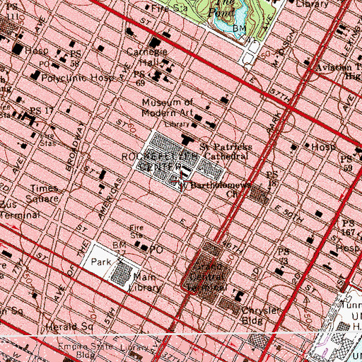 Topographic Map of Goelet Building, NY