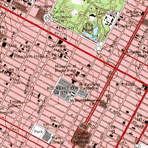 Topographic Map of American Craft Museum, NY