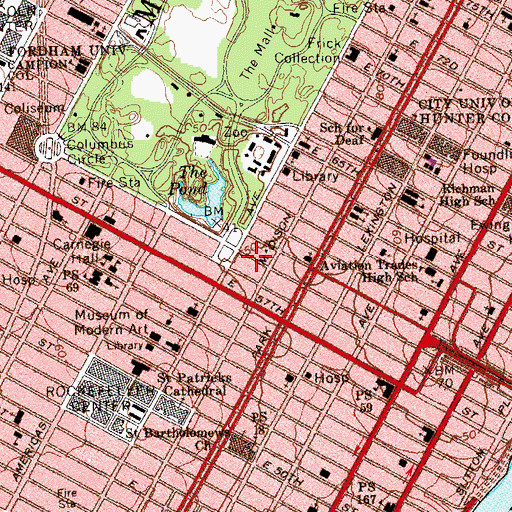 Topographic Map of Delmonico Plaza, NY
