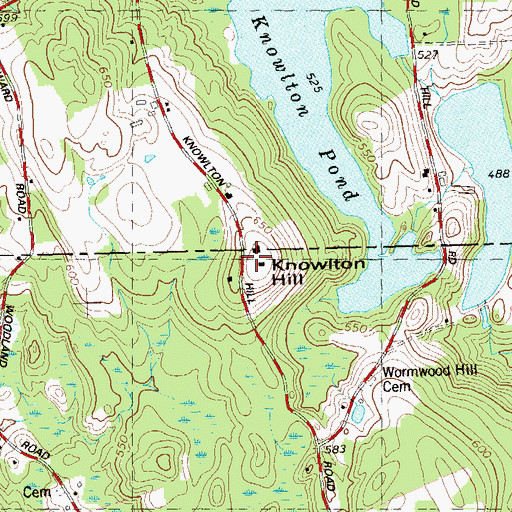 Topographic Map of Knowlton Hill, CT
