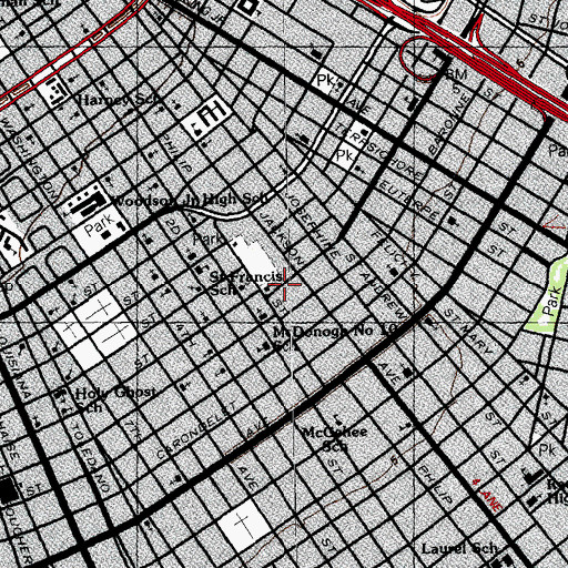 Topographic Map of James M Singleton Charter School, LA