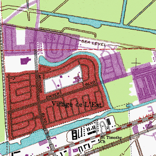 Topographic Map of Einstein Charter School, LA