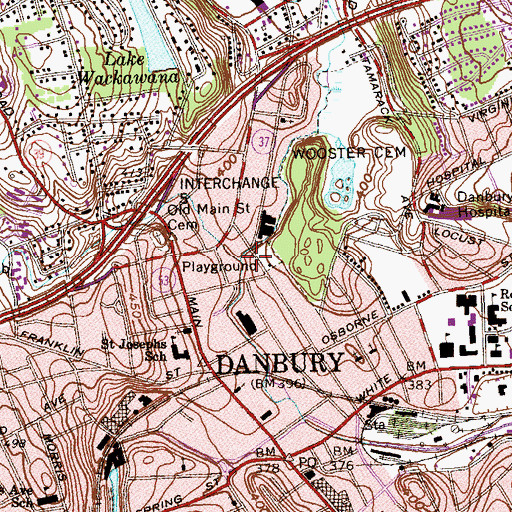 Topographic Map of Kohanza Brook, CT