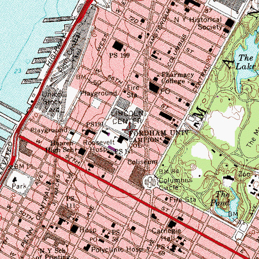 Topographic Map of New York State Theater, NY