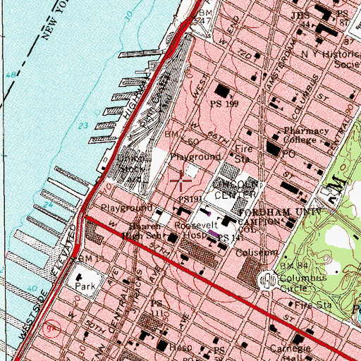 Topographic Map of Amsterdam Houses, NY