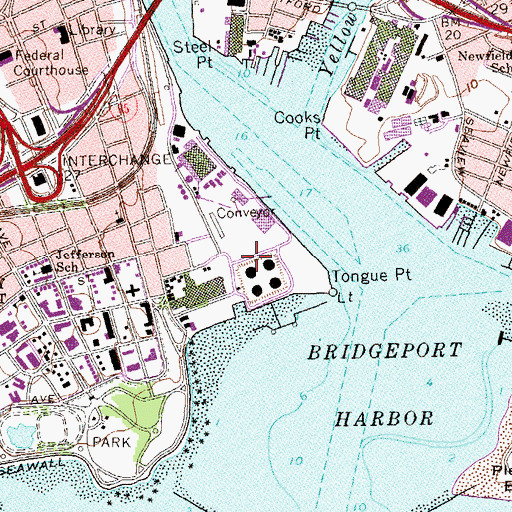 Topographic Map of Kolbe High School, CT