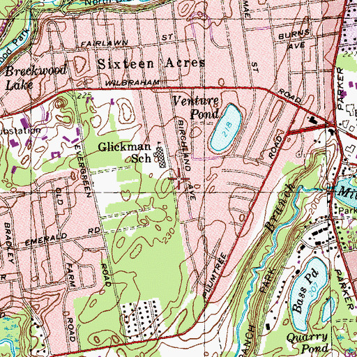 Topographic Map of Horace Mann New Leadership Charter School, MA