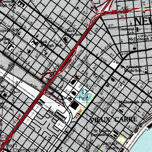 Topographic Map of Joseph A Craig School, LA