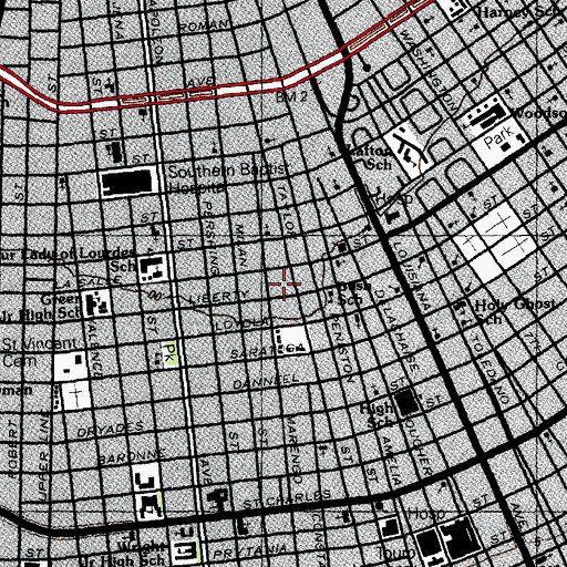 Topographic Map of Lawrence D Crocker Elementary School (historical), LA