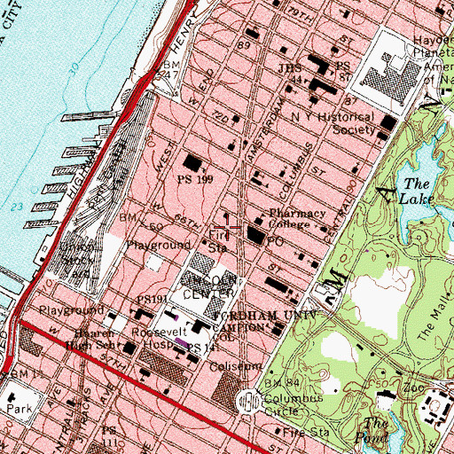 Topographic Map of Merkin Concert Hall, NY