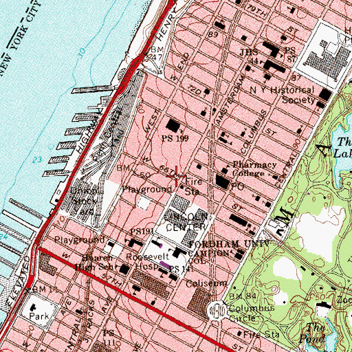 Topographic Map of Gladys and Roland Harriman Building, NY
